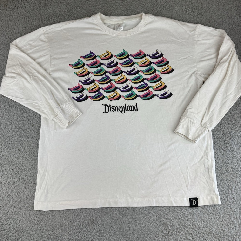 Disney D Initial Long Sleeve Shirt Size M Medium Unisex Disneyland Colorful